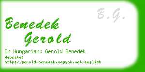 benedek gerold business card